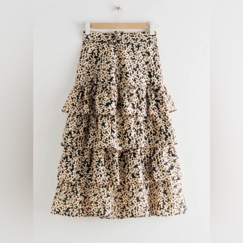& Other Stories belted midi ruffled floral skirt Brand New with Tags